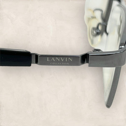 【少し歪みあり・ケース付き】LANVIN ランバン メガネ ブラック 黒 VLC018J 202406-0361