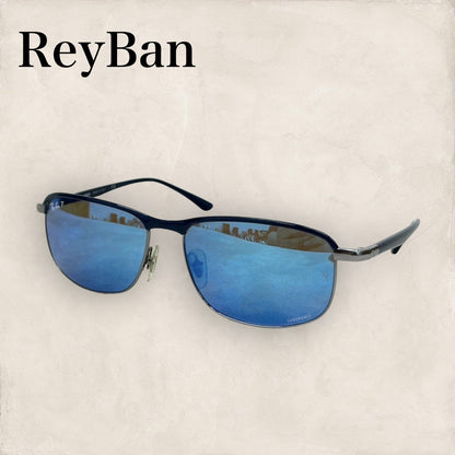 【汚れ歪みあり】ReyBan レイバン サングラス カラーレンズブルー ブルー 青 RB3671-CH 202406-0363