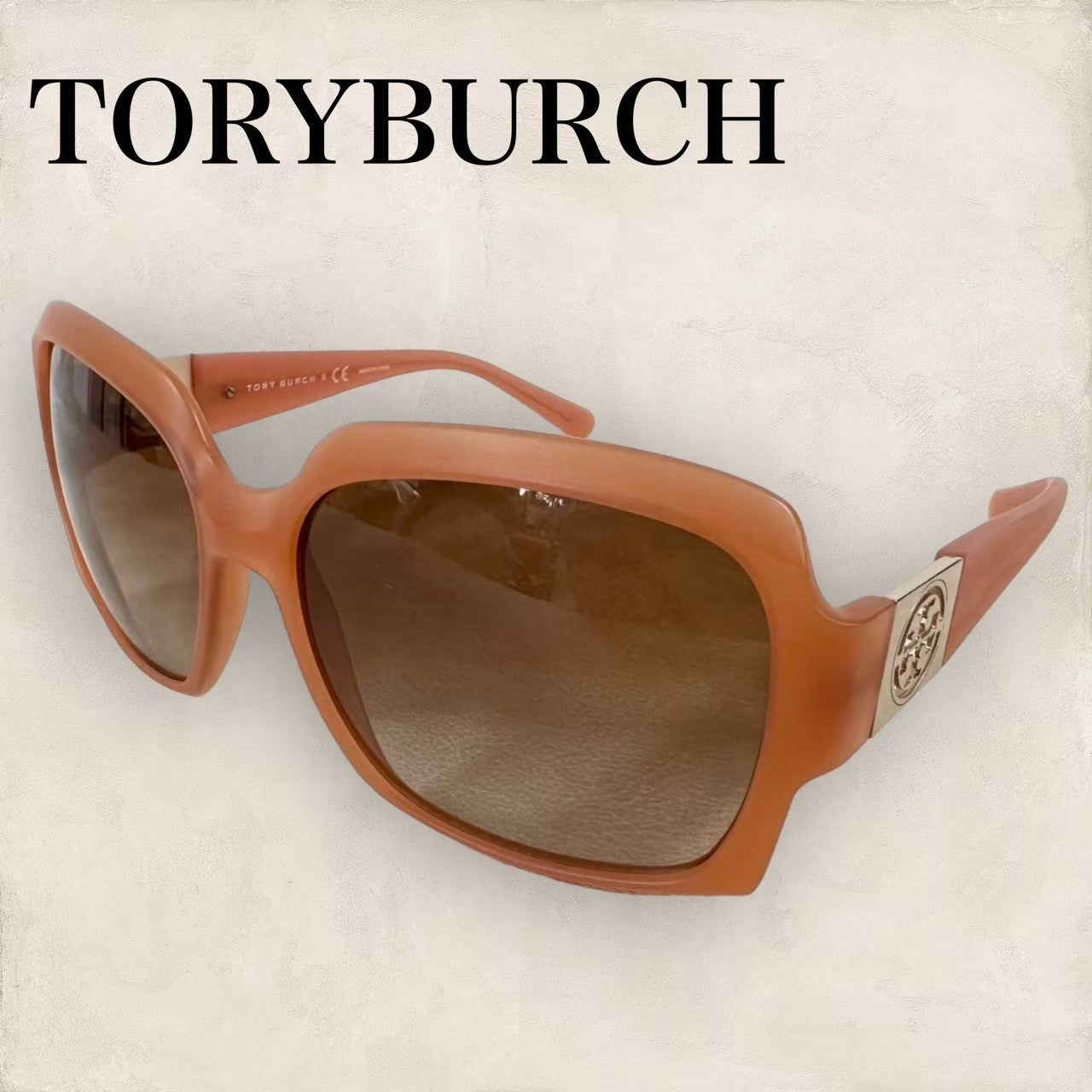 【極美品】TORYBURCH トリーバーチ レディース サングラス サーモンピンク ブラウン系レンズ TY9027 1222/13 59/16　202405-0074