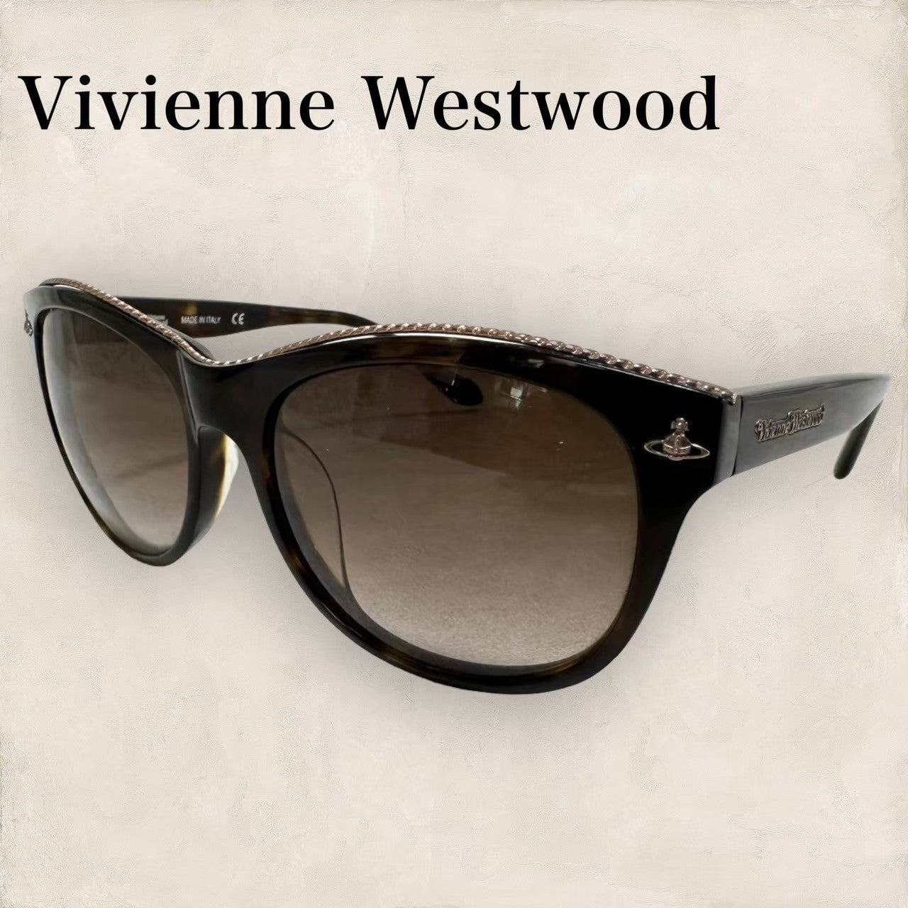 【目立った傷や汚れなし】Vivienne Westwood ヴィヴィアンウェストウッド ベッコウフレーム サングラス 202405-0106