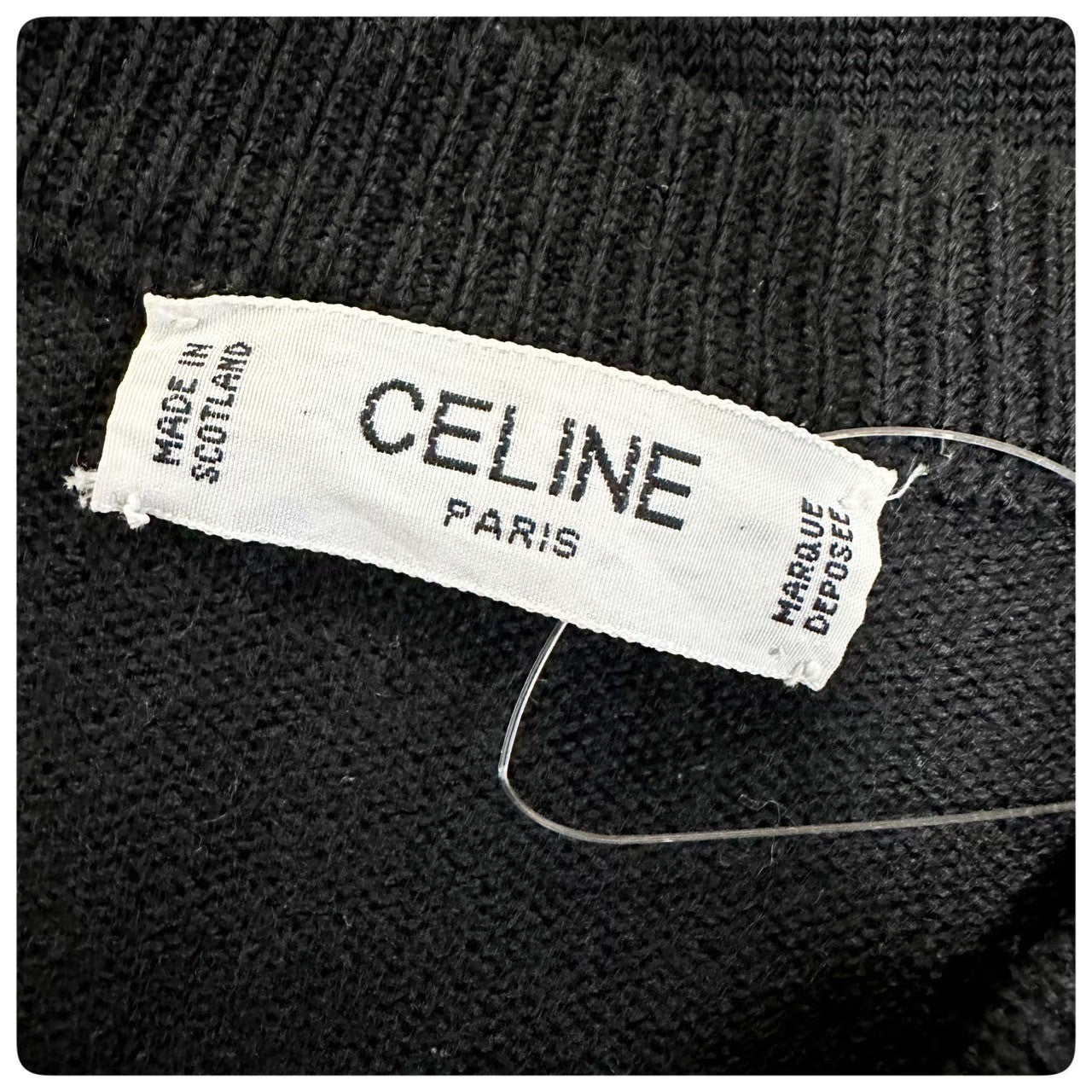 【ボタンなしの箇所あり】CELINE セリーヌ 金ボタン ニット カーディガン サイズ38 黒 ブラック 202403-1317