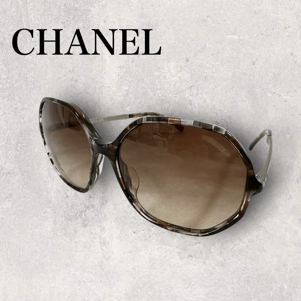 【目立った傷汚れなし】CHANEL シャネル ココマーク サングラス 1545-A ブラウン グラデーション ベッコウ レディース　202405-0041