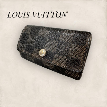 【訳あり】LOUIS VUITTON ルイヴィトン ミュルティクレ4 ダミエ キーケース ブラウン 茶色 202406-0130