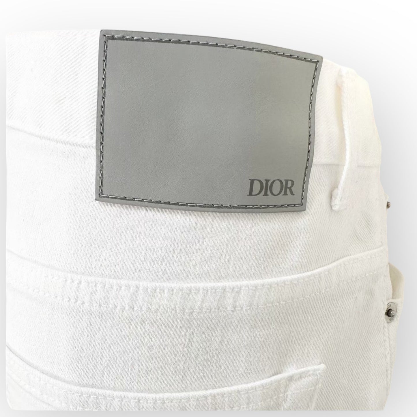 Dior ディオール ストレッチ ホワイトデニムパンツ サイズ31 シルバーボタン