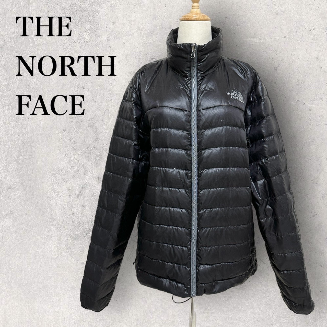 【傷あり】THE NORTH FACE ザ ノースフェイス メンズ ダウン ナイロン ジャンパー サイズM/M 黒 ブラック 202406-0118