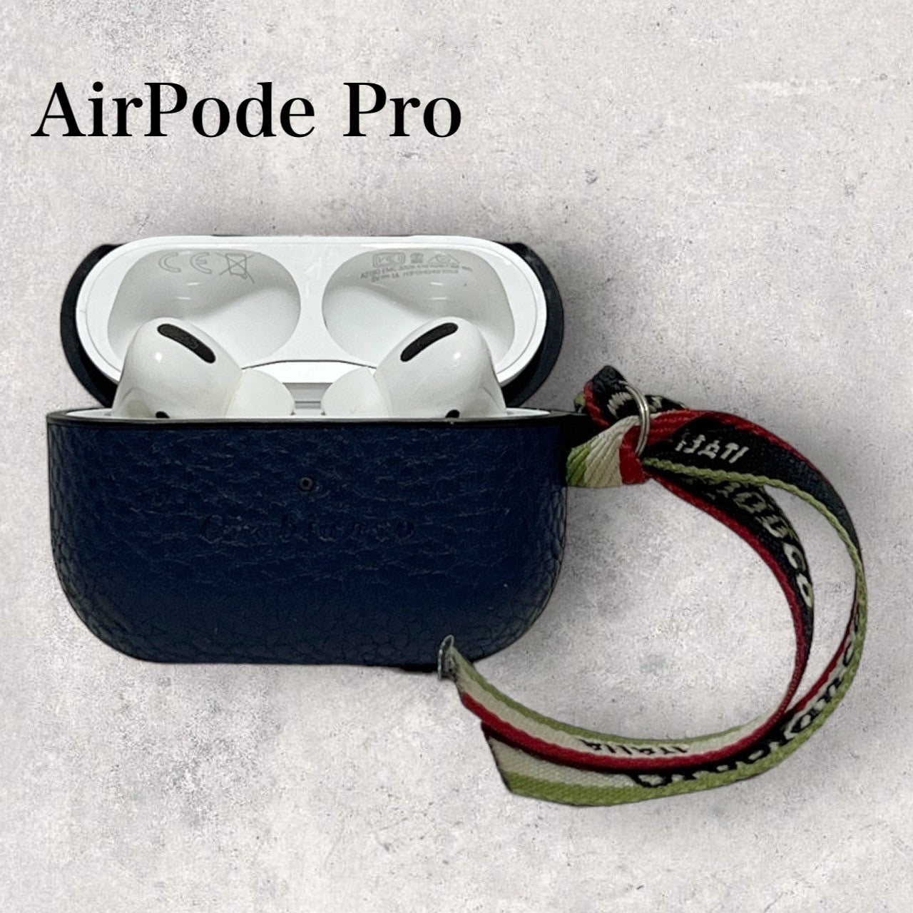 【動作確認済】Apple アップル AirPods Pro (第1世代) 　充電ケース　イヤホン　オロビアンコケース付き　A2083　動作確認ずみ　202406-0122